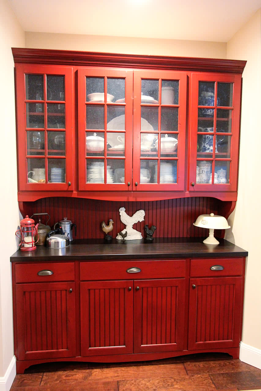 A custom designed hutch adds display and storage space | Premier ...